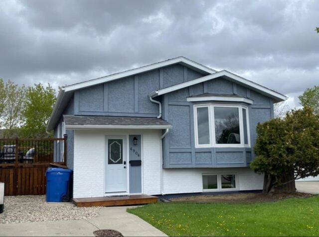 Blue-grey exterior repaint