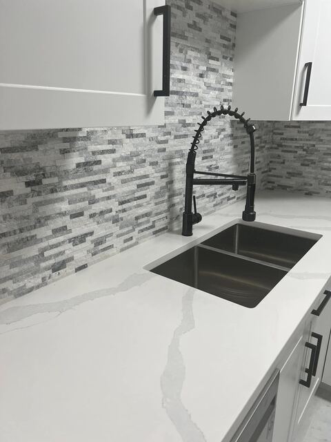 Backsplash and faucet detail
