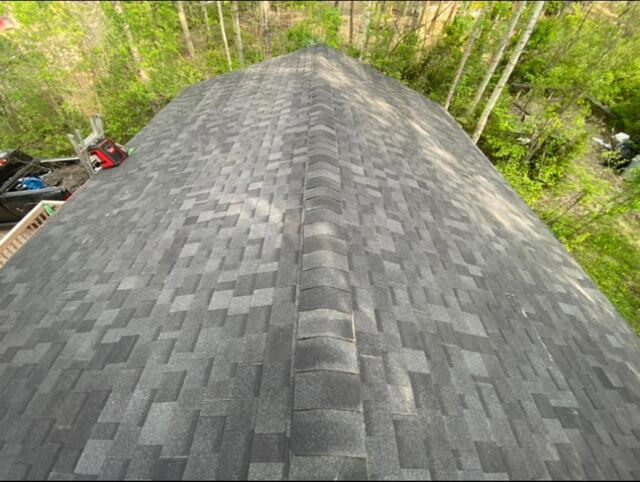 Newly shingled roof