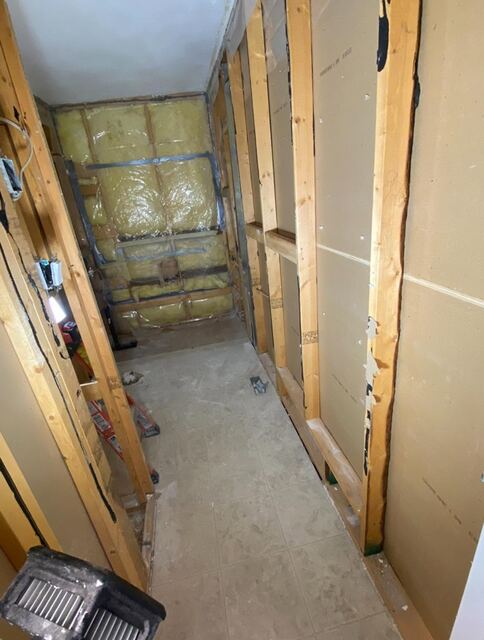 Bathroom framing in progress